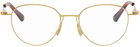 Bottega Veneta Gold Round Glasses