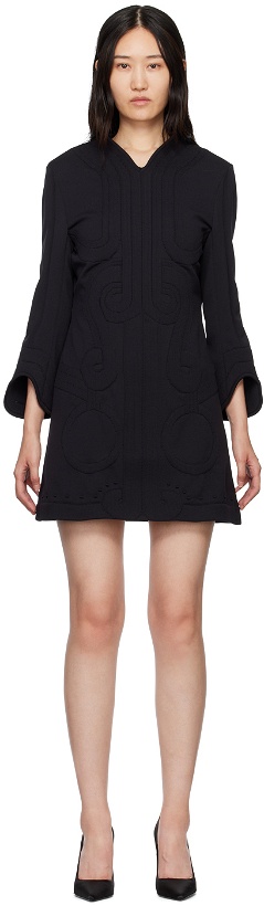 Photo: Mame Kurogouchi Black Jomon Pattern Minidress