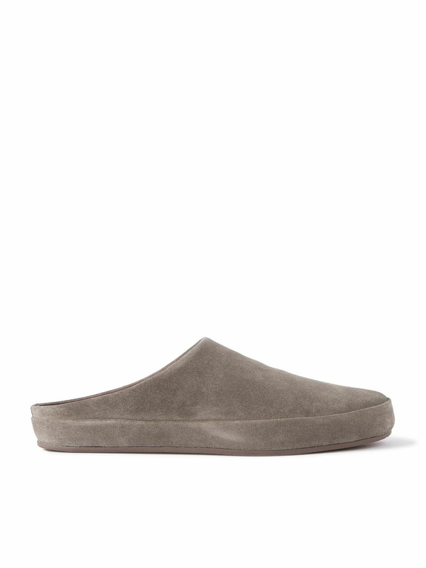 Photo: Loro Piana - Tomori Suede Mules - Gray