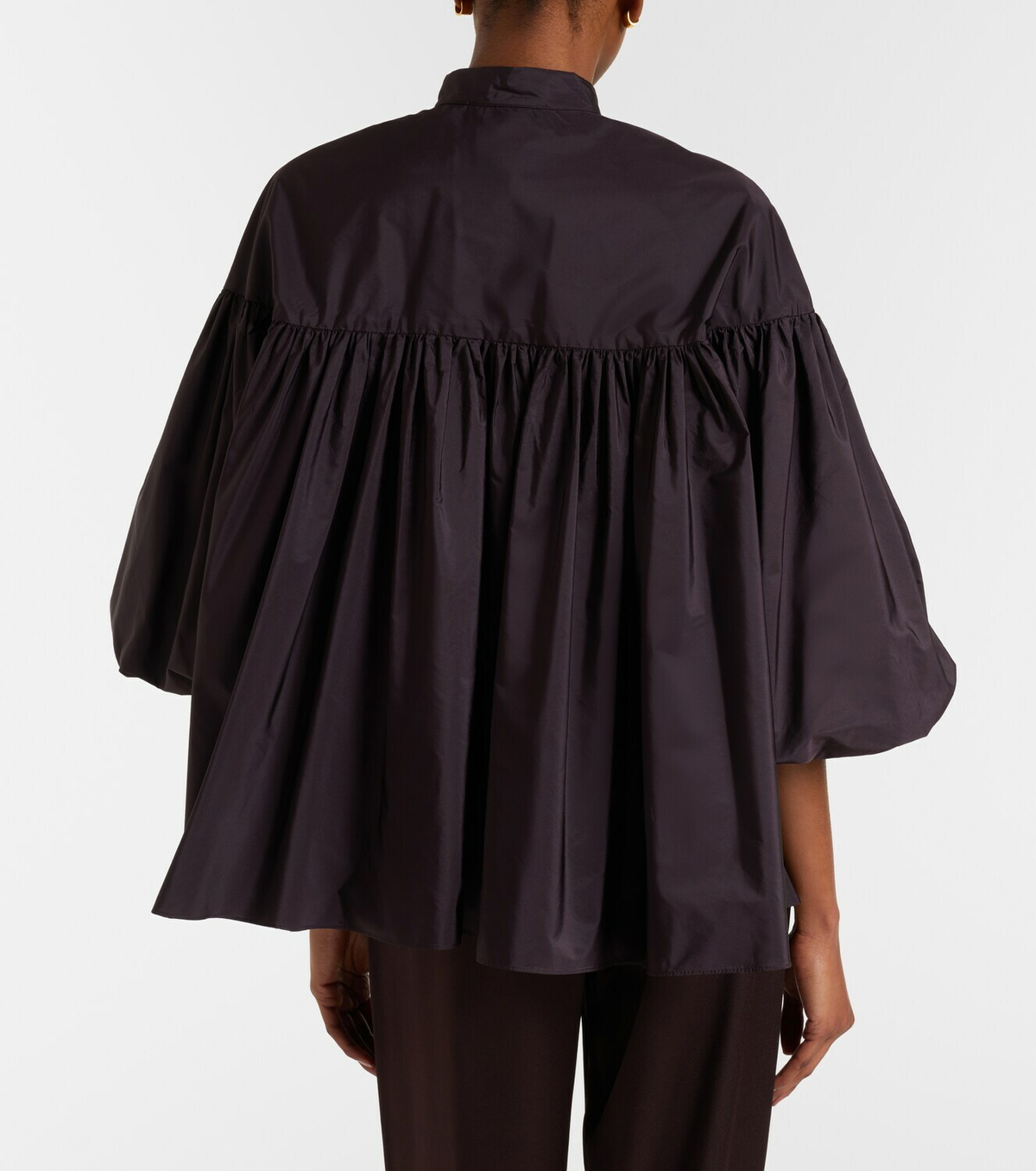 Max Mara Gathered taffeta shirt