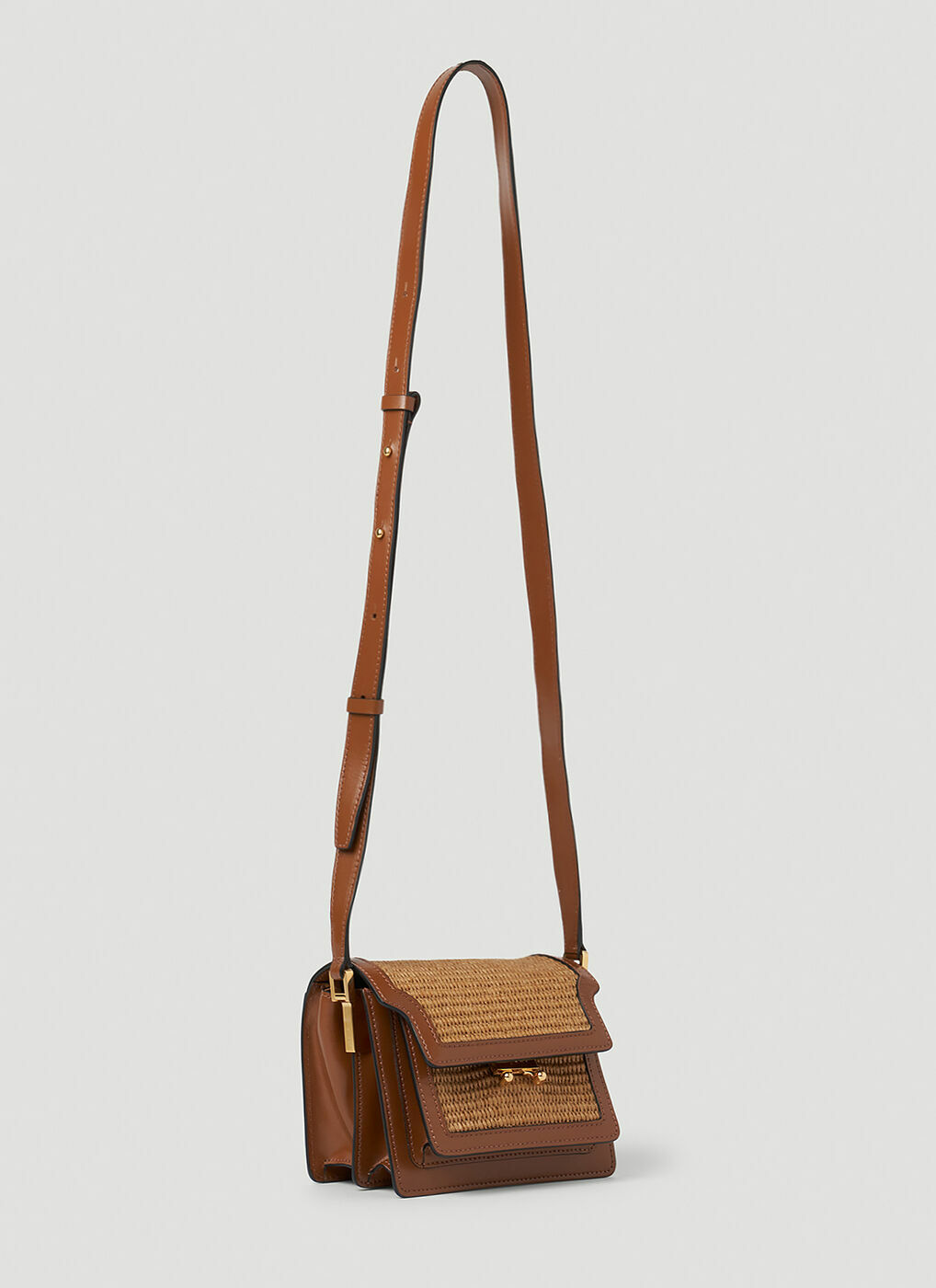 Marni - Raffia Trunk Shoulder Bag in Brown Marni