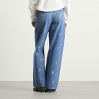 GANNI Women's Printed Flower Lari Jeans in Light Blue Vintage