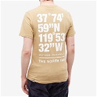The North Face Men's Coordinates T-Shirt in Khaki Stone