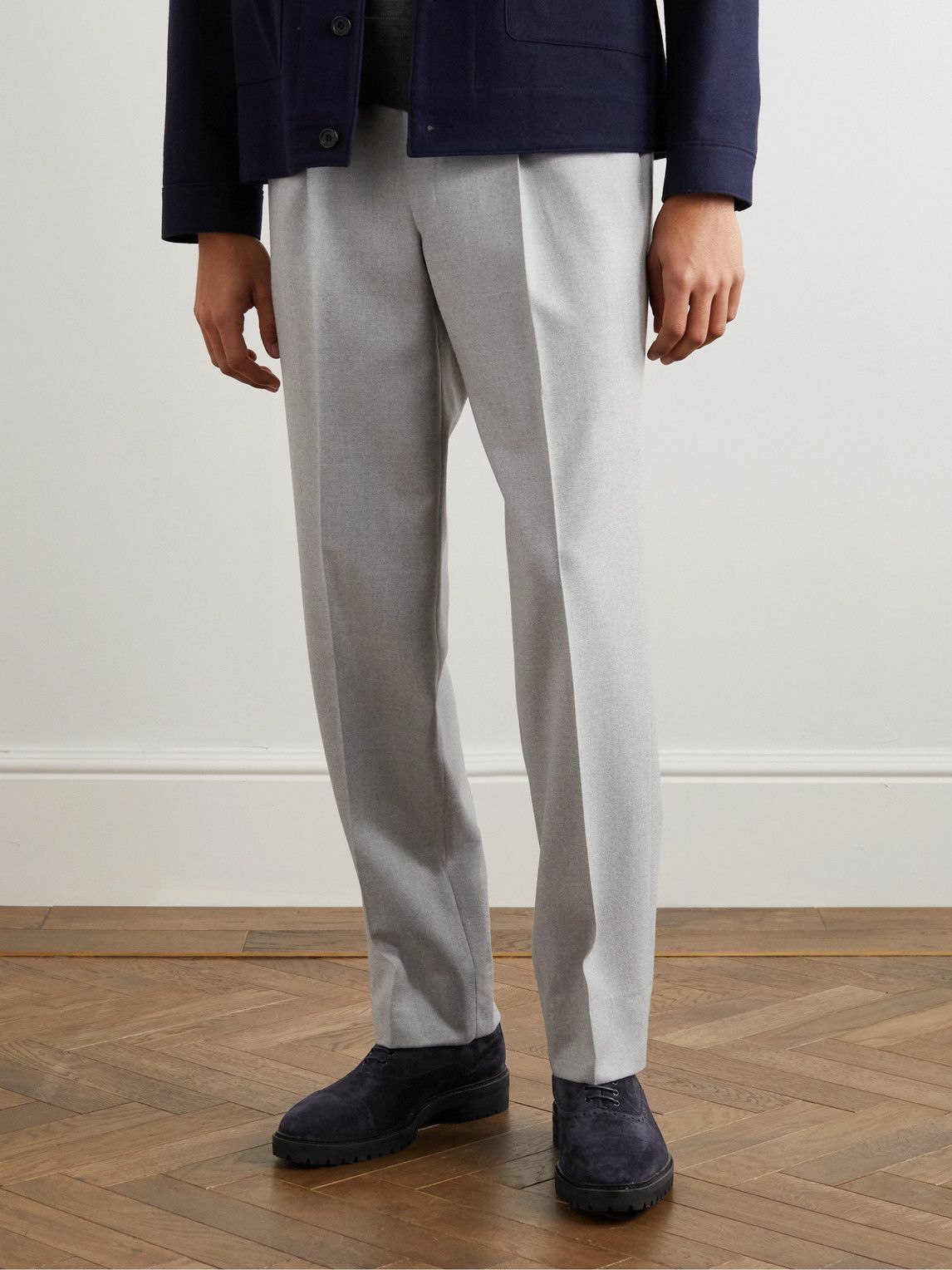 Manolo Blahnik - Norton Cap-Toe Suede Oxford Brogues - Blue