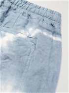 Altea - Martin Straight-Leg Tie-Dyed Linen Drawstring Shorts - Blue