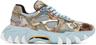 Balmain Blue & Gold B-East Sneakers