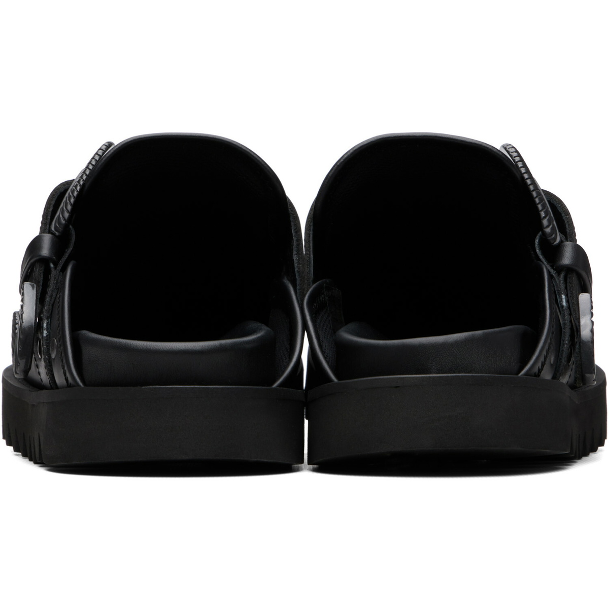 Toga Virilis SSENSE Exclusive Black Eyelet Metal Sabot Slip-on