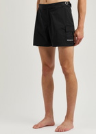 Represent Logo Cotton-blend Swim Shorts Black