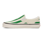 Vans Green and White Striped Classic 98 DX Slip-On Sneakers