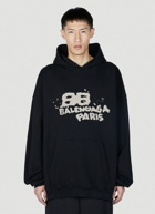 Balenciaga - Painted Logo Hooded Sweatshirt in Black