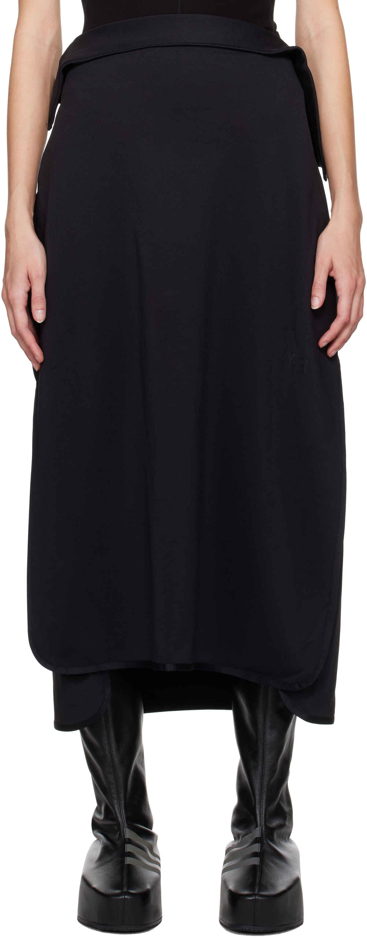 Y-3 Black Track Midi Skirt Y-3