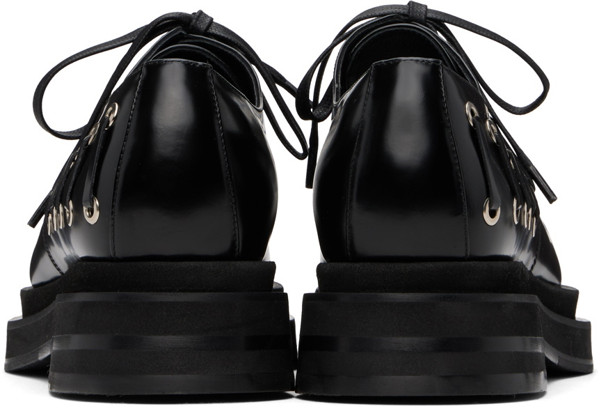 Simone Rocha Black Heart Toe Platform Grommet Derbys