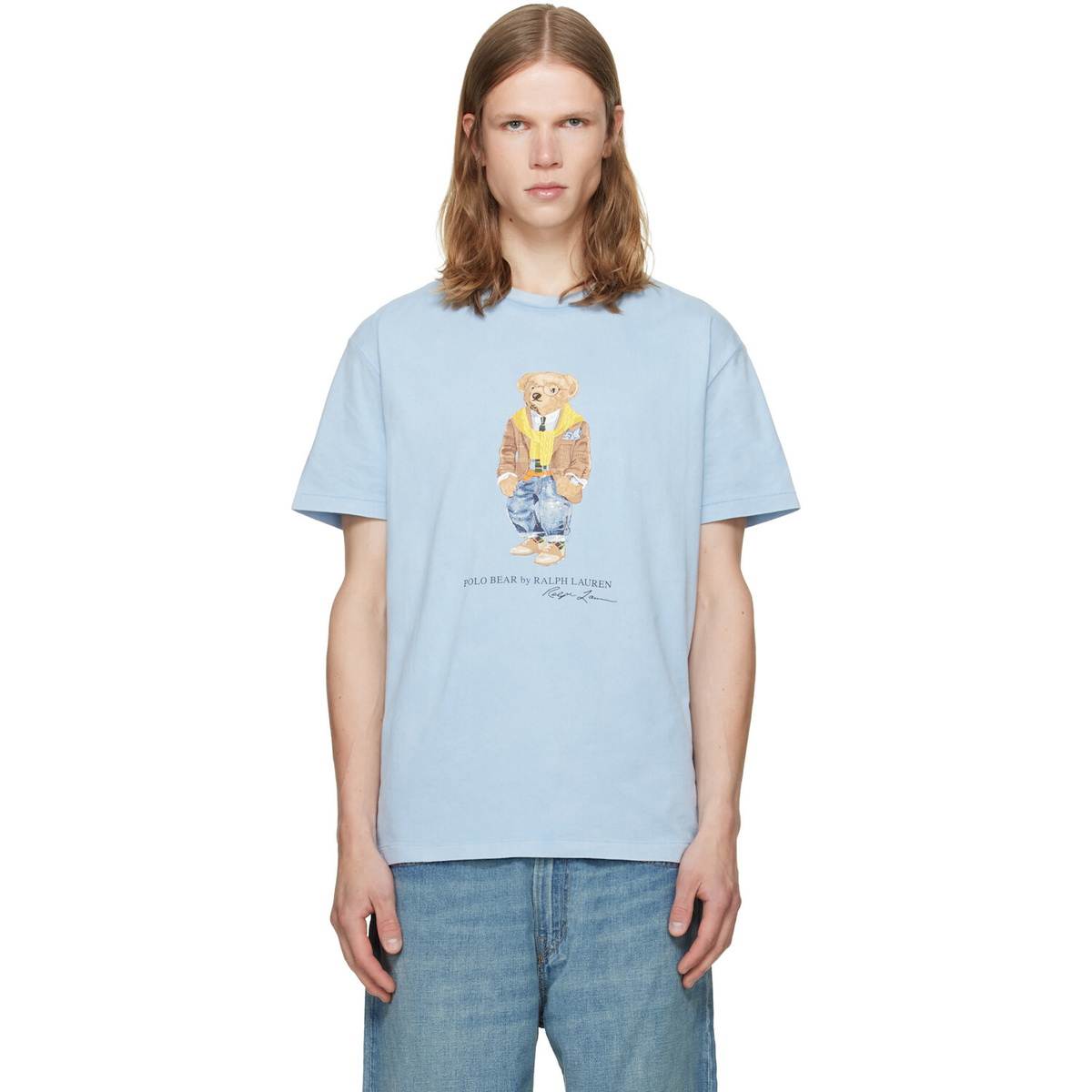 Polo Ralph Lauren Blue Classic Fit Polo Bear Jersey T-shirt