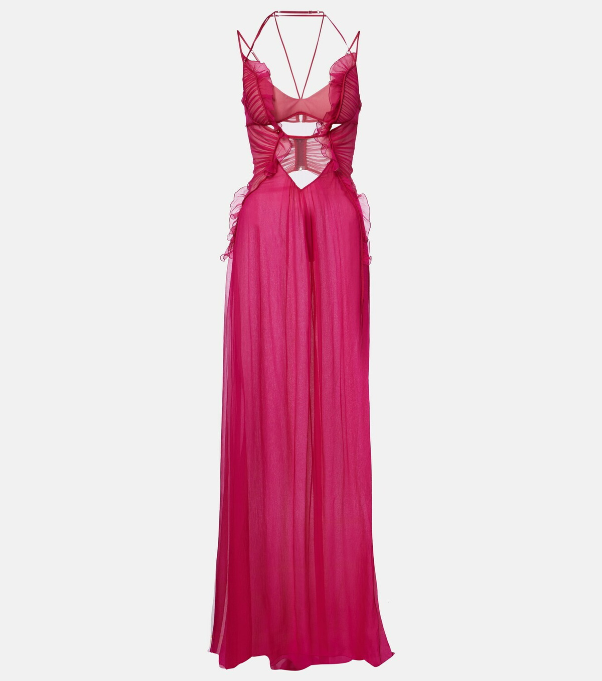 Nensi Dojaka Semi-sheer silk gown
