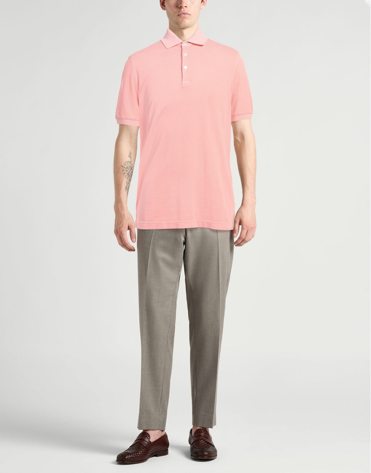 Fedeli Mens Polo shirt in Salmon pink