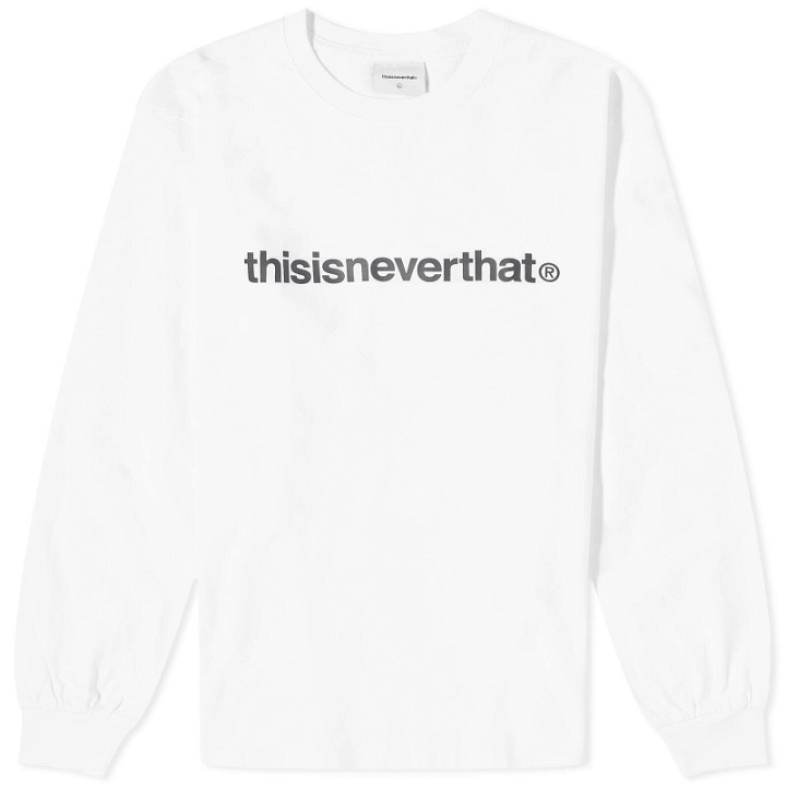 Photo: thisisneverthat Men's T-Logo Long Sleeve T-Shirt in White