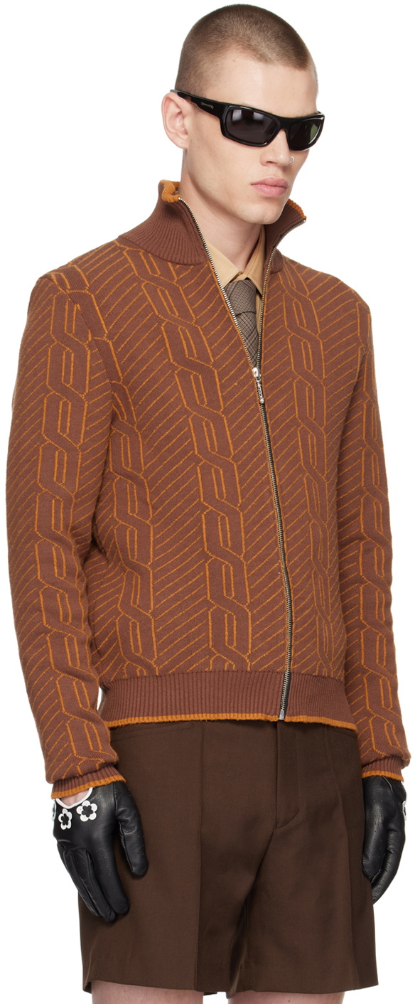 Ernest W. Baker Brown Jacquard Sweater Ernest W. Baker