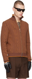 Ernest W. Baker Brown Jacquard Sweater