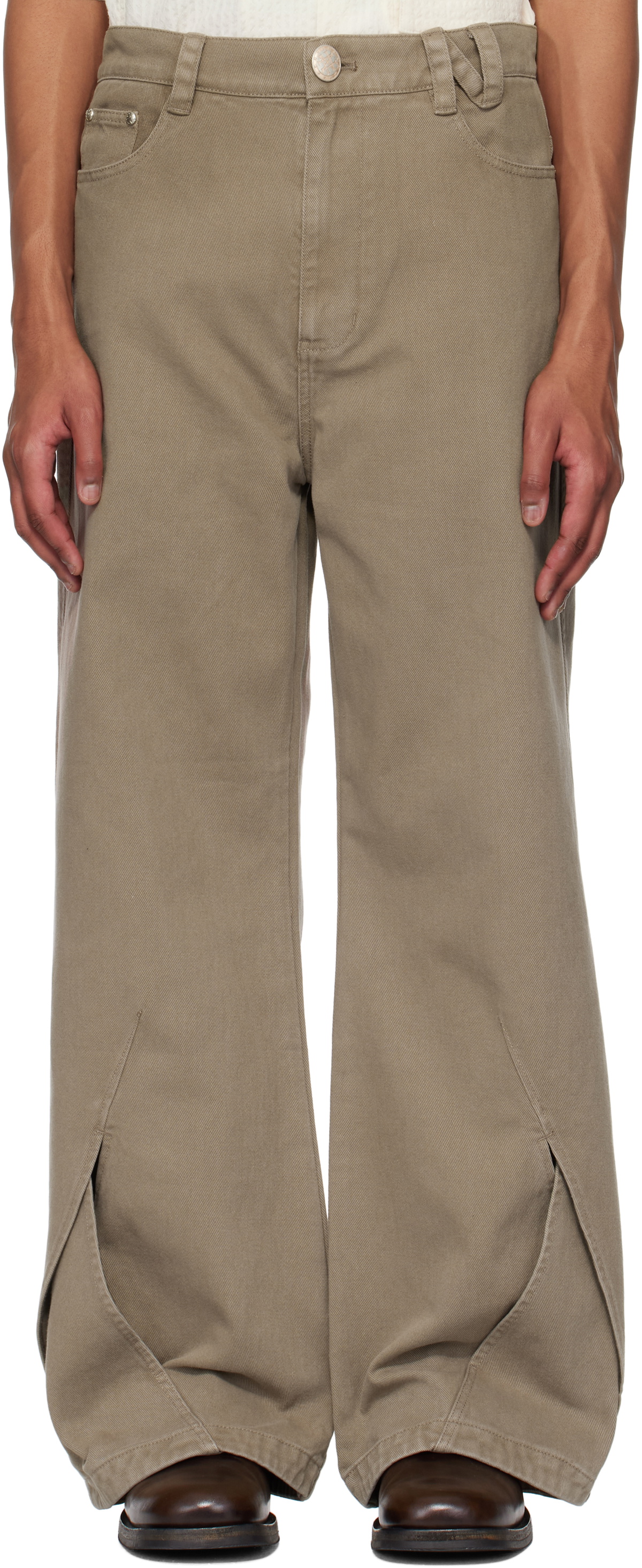 NULLUS Black Whale Fin Snap-On Denim Cargo Pants NULLUS