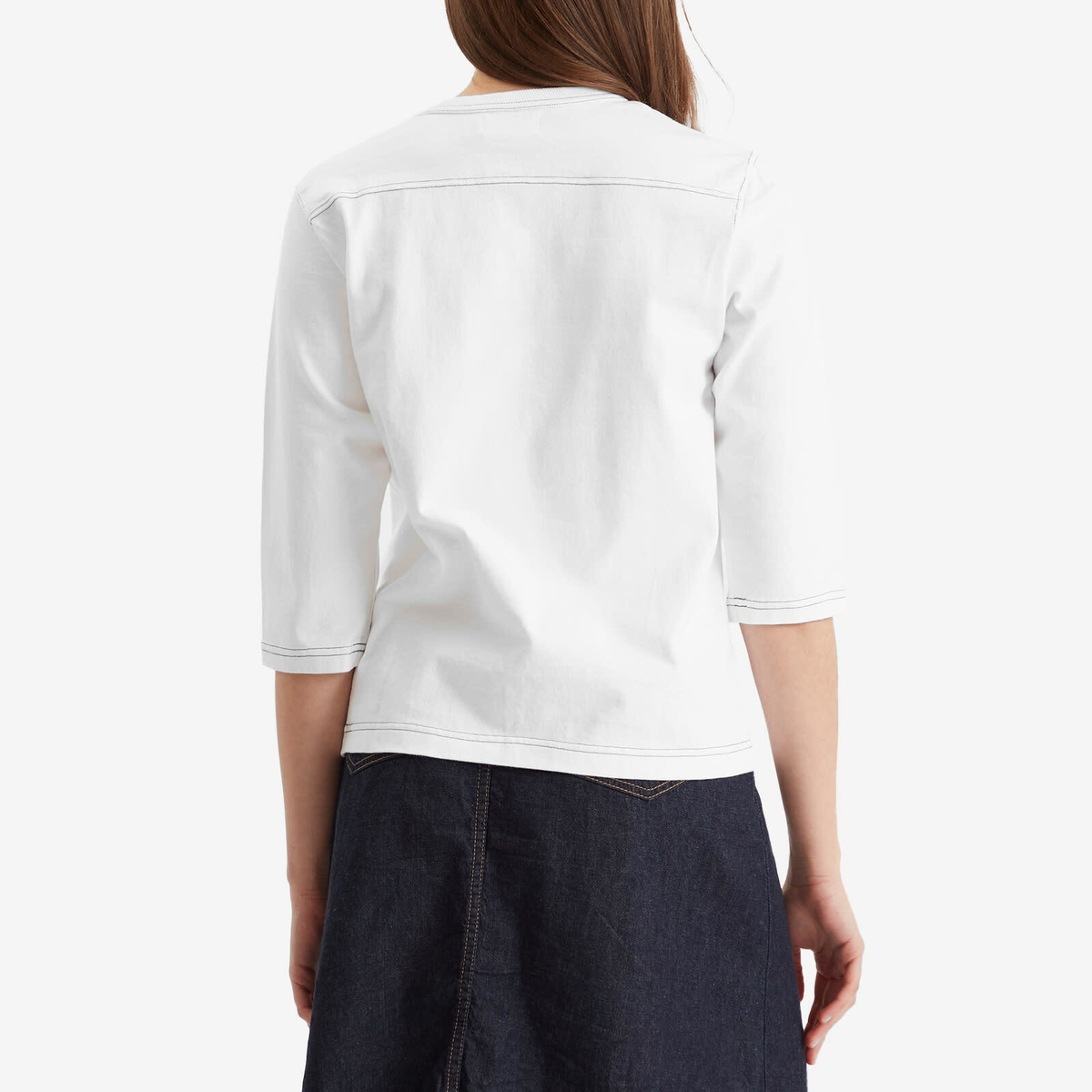 Beams Boy Women's 3/4 Sleeve Football T-Shirt in White 