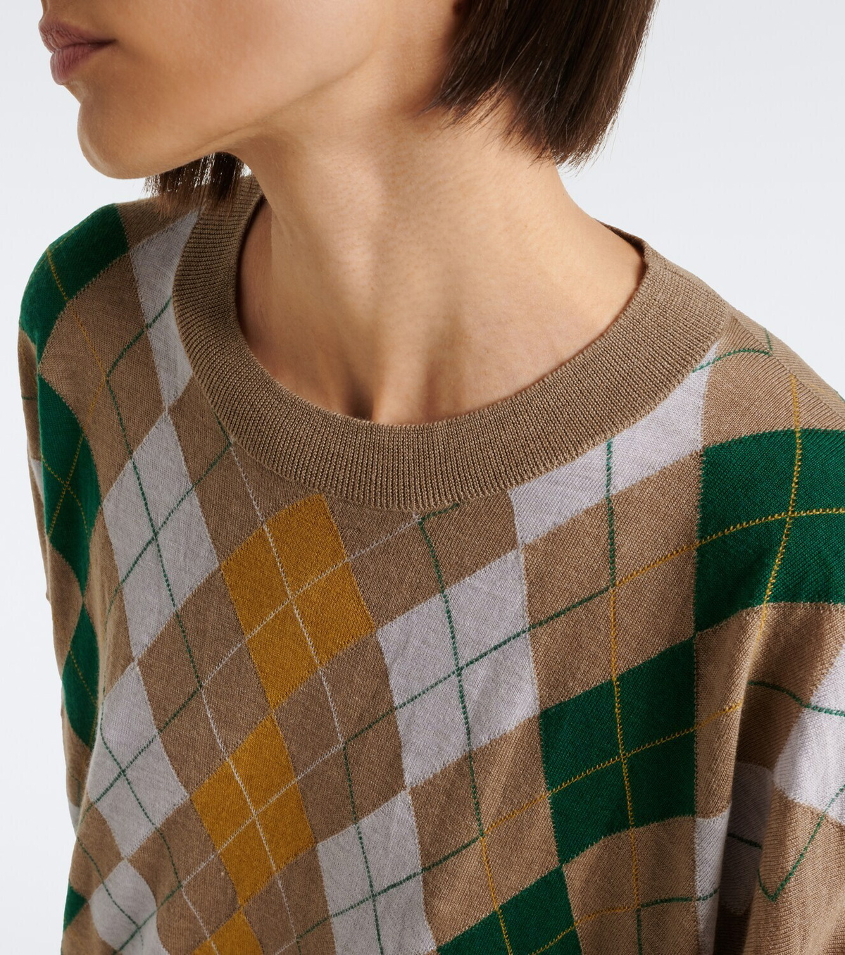 Khaite Tammy wool and silk argyle sweater