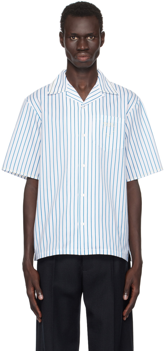 Marni Blue & White Striped Shirt Marni
