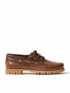 VINNY's - Aztec Leather Boat Shoes - Brown