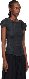 Kiko Kostadinov Gray Compass Jersey Blouse