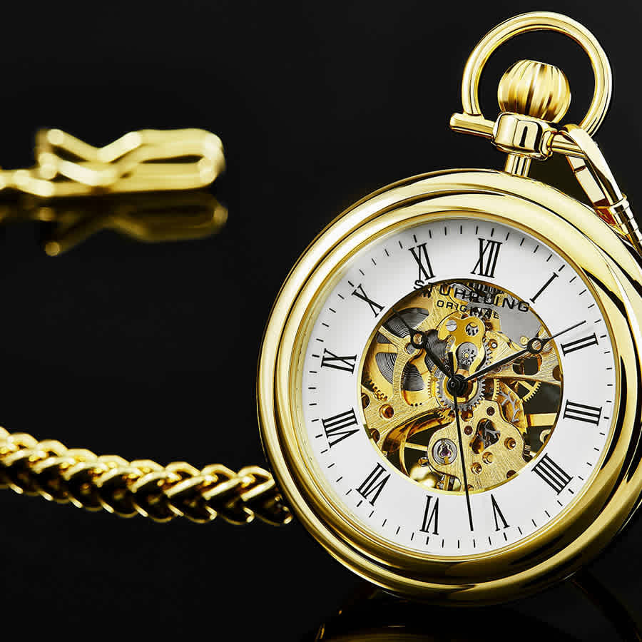 Stuhrling Original Legacy Hand Wind White Dial Mens Pocket Watch M13644