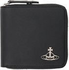 Vivienne Westwood Black Saffiano Biogreen Rounded Square Wallet