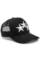 Amiri 3 Star Appliquéd Canvas and Mesh cap - Black - One Size