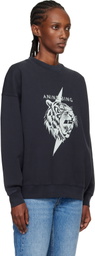 ANINE BING Black Miles Tiger Sweatshirt