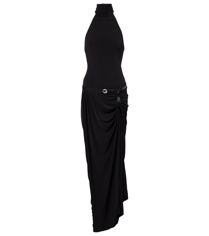 Photo: Coperni Belted asymmetric draped halterneck maxi dress