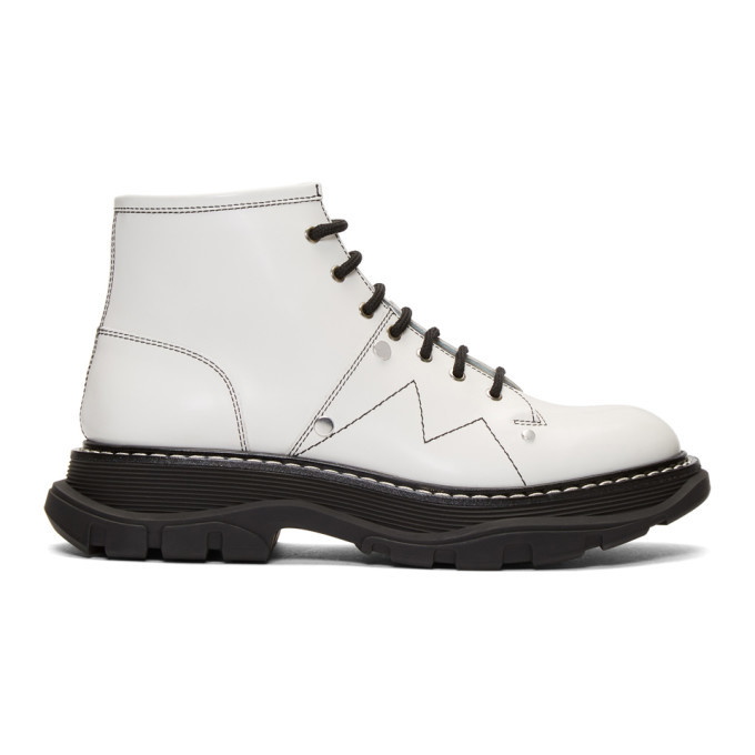 Photo: Alexander McQueen Off-White Tread Lace-Up Boots