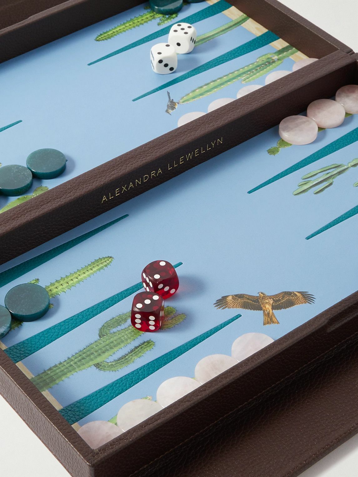 Alexandra Llewellyn - Desert Travel Pebble-Grain Leather Backgammon Set