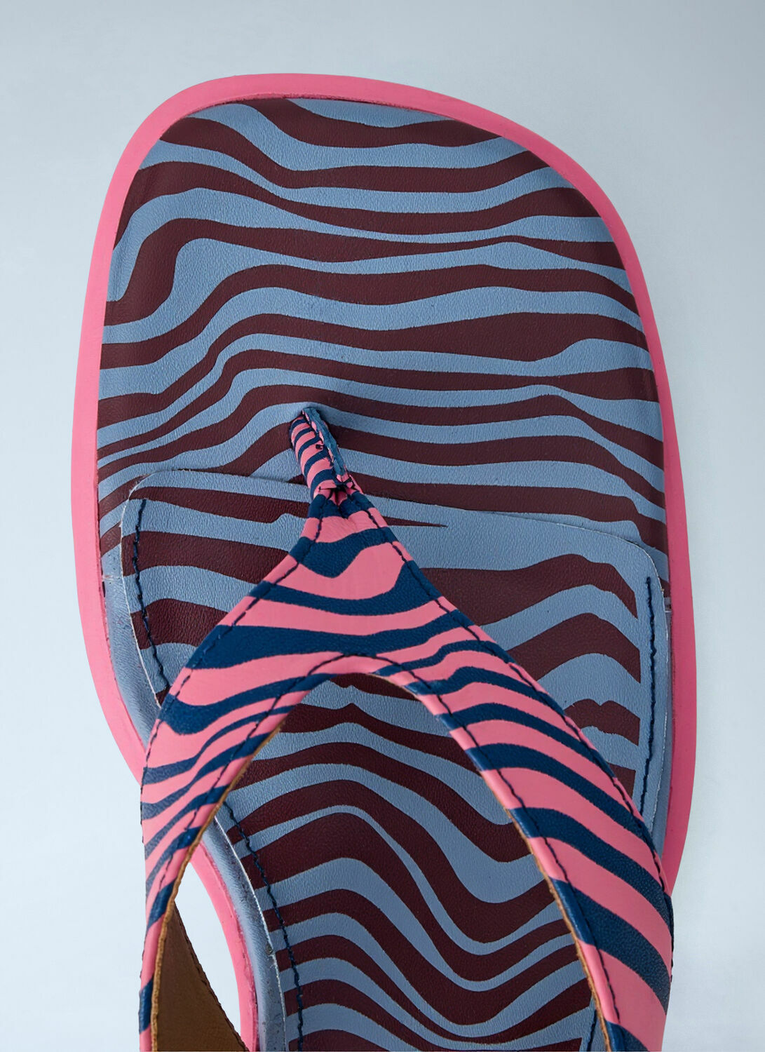 CAMPER Striped Block Heel Sandals