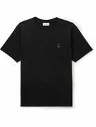 Maison Kitsuné - Logo-Appliquéd Cotton-Jersey T-Shirt - Black