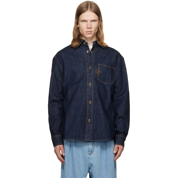 Photo: Casablanca Navy Raw Denim Shirt
