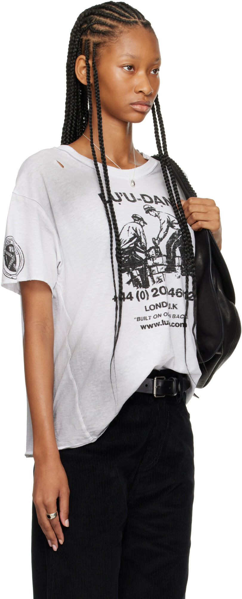 LU'U DAN White Thrash T-shirt
