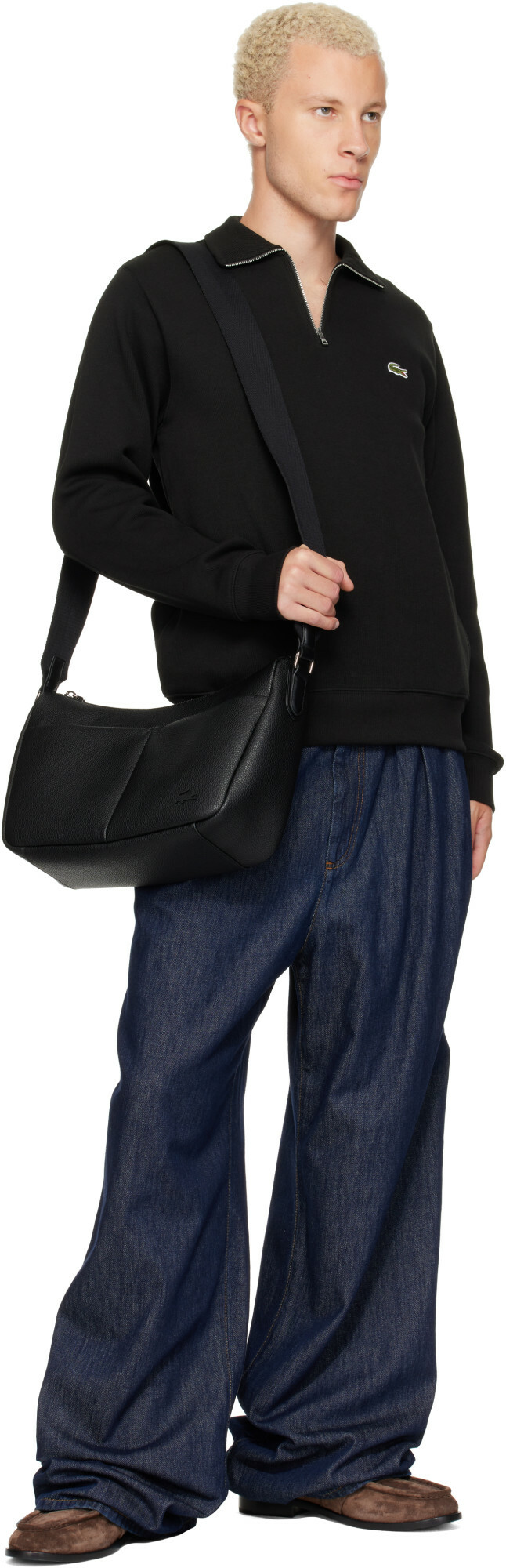 Lacoste Black Airline Messenger Bag