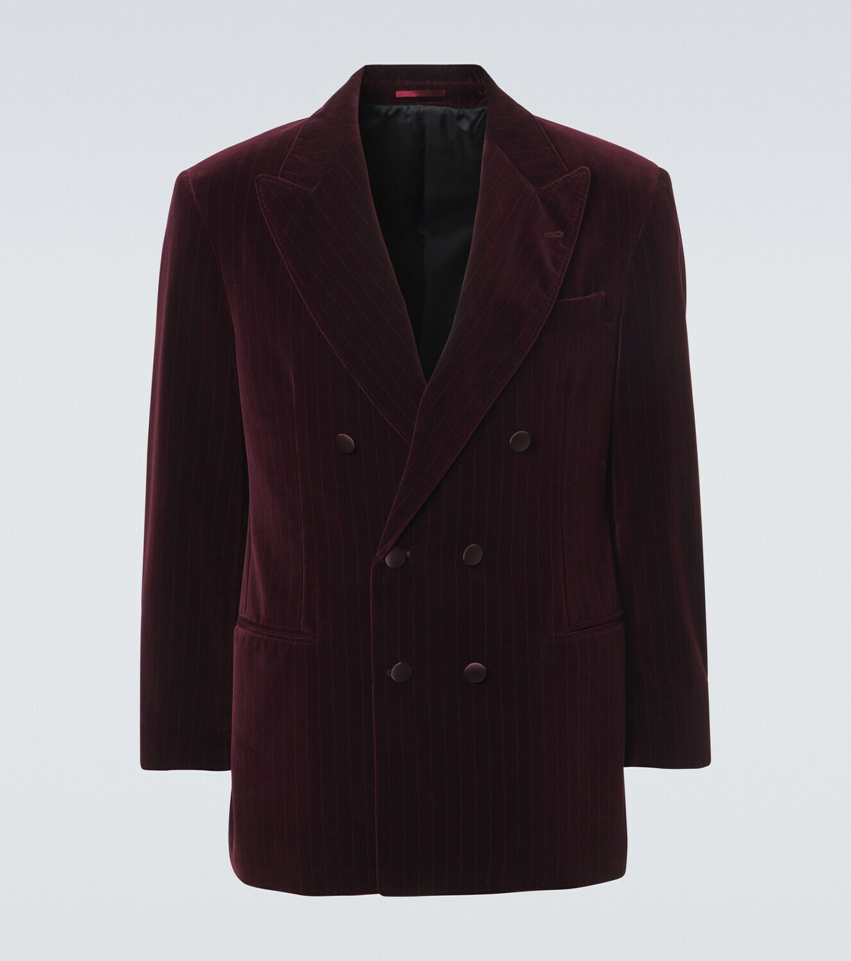 Brunello Cucinelli Pinstripe cotton velvet double-breasted blazer
