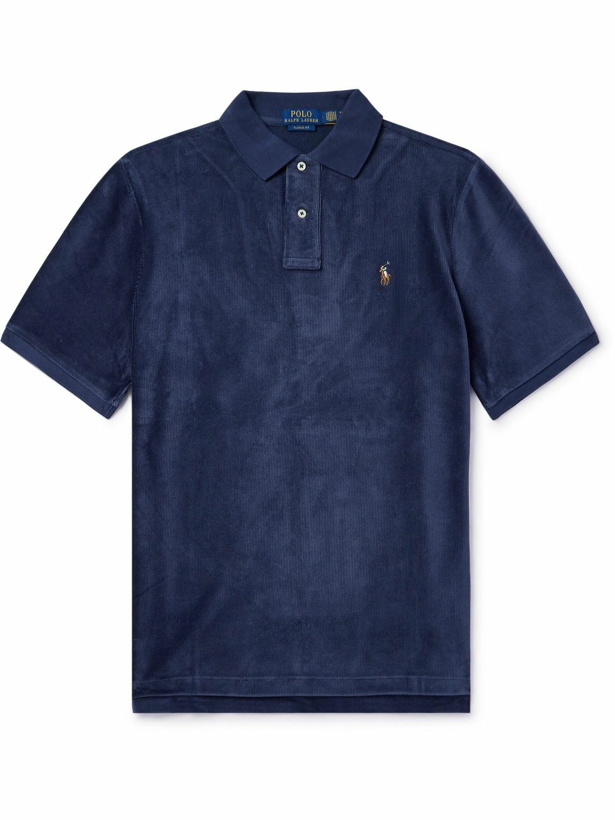 Photo: Polo Ralph Lauren - Logo-Embroidered Cotton-Blend Corduroy Polo Shirt - Blue