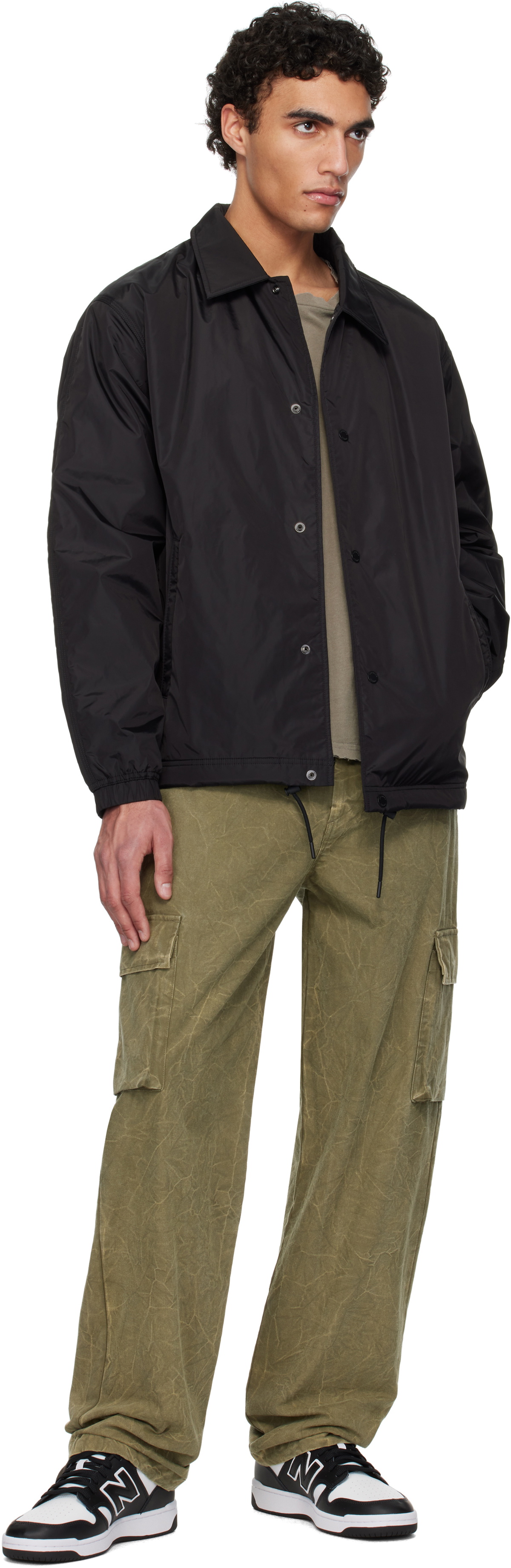 Reigning Champ Black ECONYL Satin Nylon Coach's Jacket