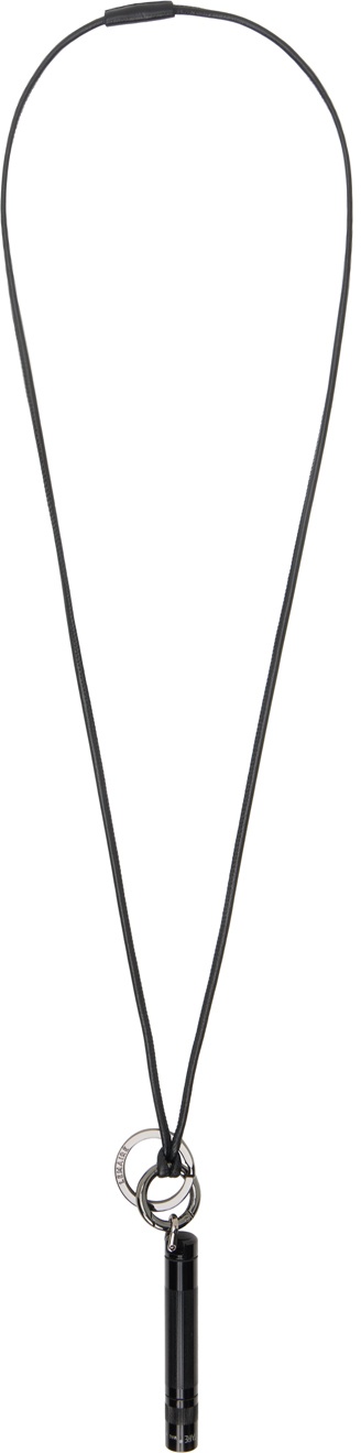 LEMAIRE Black Maglite Leather Necklace Lemaire