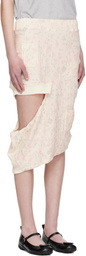 OPEN YY Off-White Floral Blankie Midi Skirt