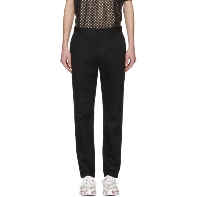 Photo: Gucci Black Embroidered Chinos