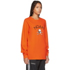 Noah NYC Orange Jolly Roger Long Sleeve T-Shirt