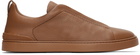 ZEGNA Brown Triple Stitch Sneakers