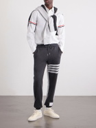 Thom Browne - Tapered Striped Cotton-Jersey Sweatpants - Gray