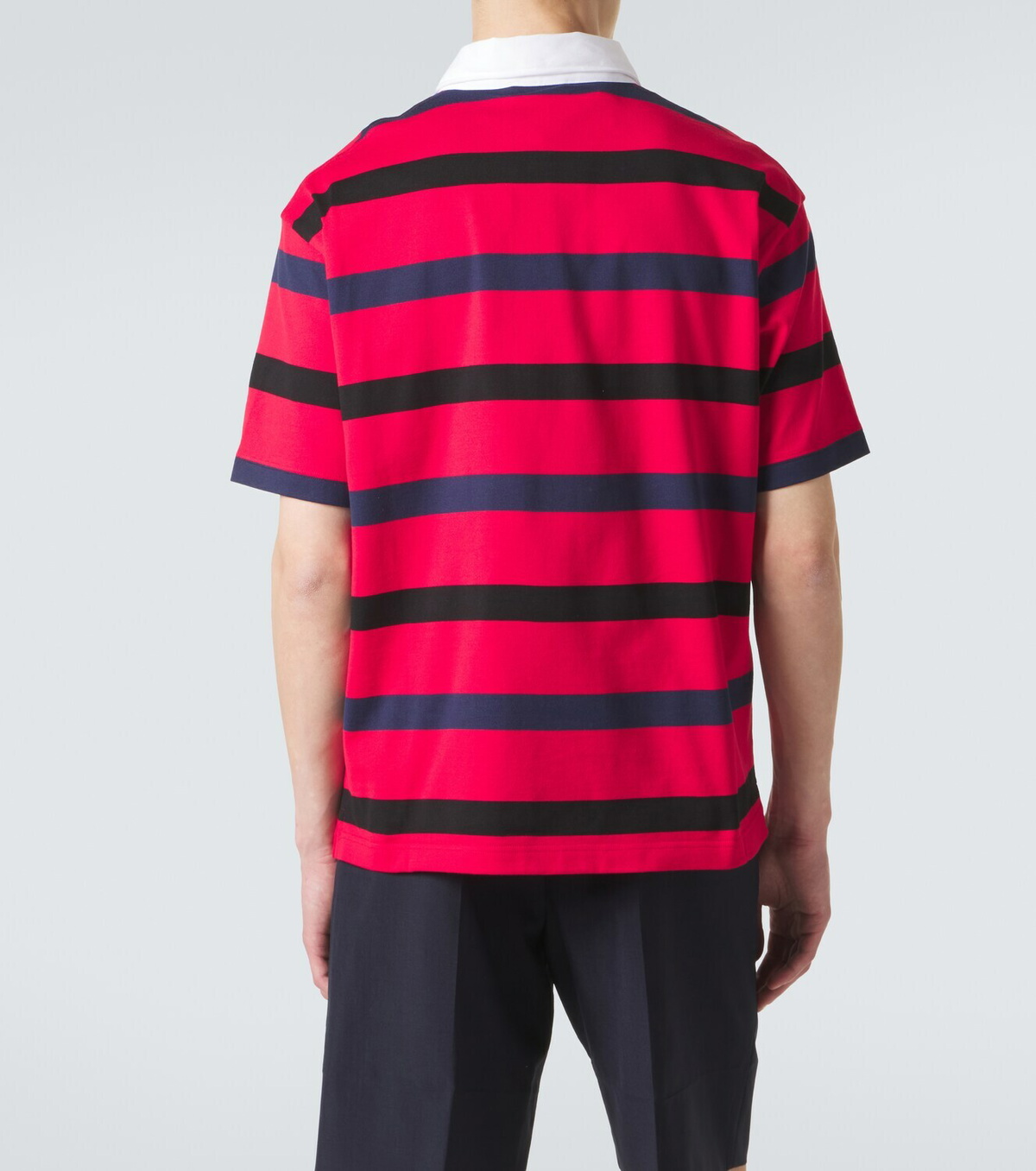Prada Oversized striped cotton piqué polo shirt